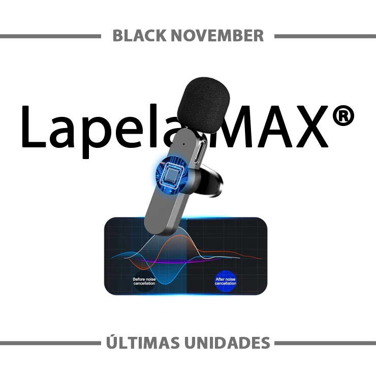 LapelaMax® Sem fio - Microfone Profissional Android e iPhone